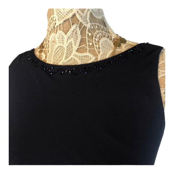 Davids bridal formal sleevless long navy beaded tiered dress with shawl size 4 - Picture 9 of 12